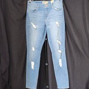 Democracy Ab-solution Distressed Skinny Jeans Light Wash Stretch Denim Size 2